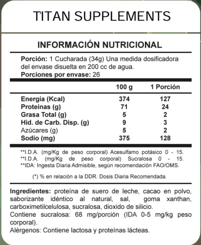 Proteína Titan Whey 2 lbs - Titan Supplements-