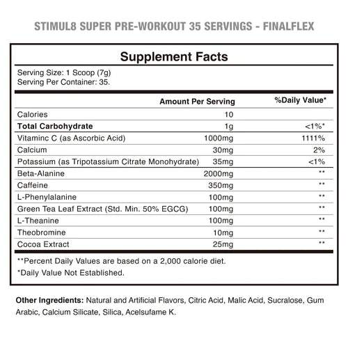 Pre-Entreno Finaflex Stimul8 / 30 Servicios Gummy Bears