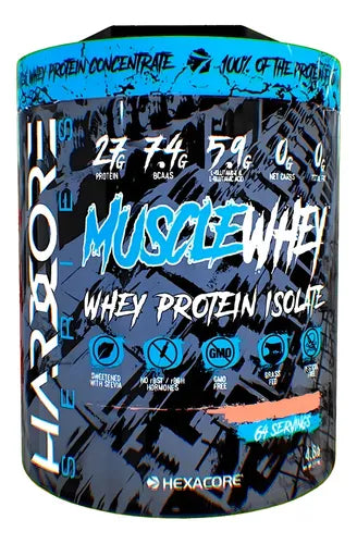 Proteina Hexacore Muscle Whey isolate 4.8 libras 64 servicios