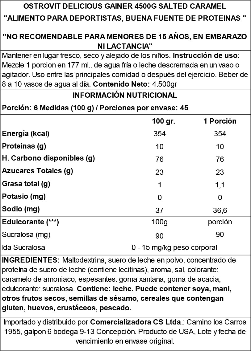 DELICIUS GAINER OSTROVIT 10 LB CHOCOLATE