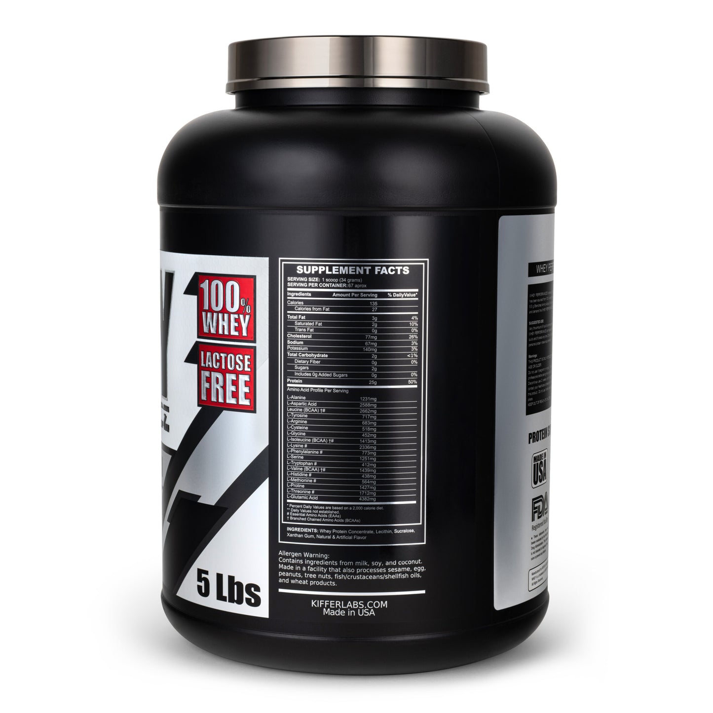 Proteína Kiffer Whey Performance 5 Lb / Vainilla (Sin Lactosa)