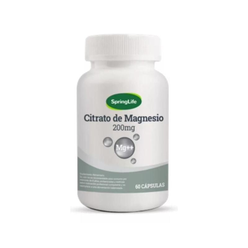 Citrato De Magnesio 200 Mg 60 Caps Spring Life