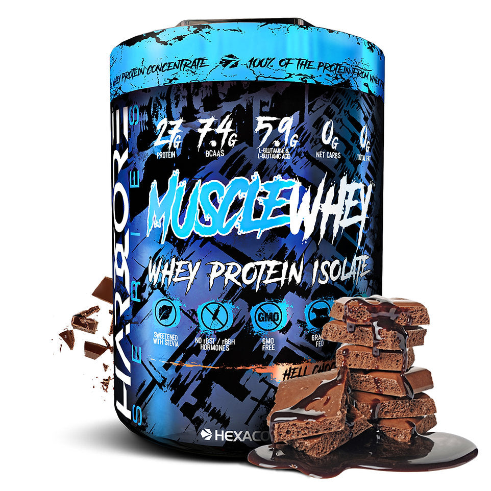 Proteina Hexacore Muscle Whey isolate 4.8 libras 64 servicios