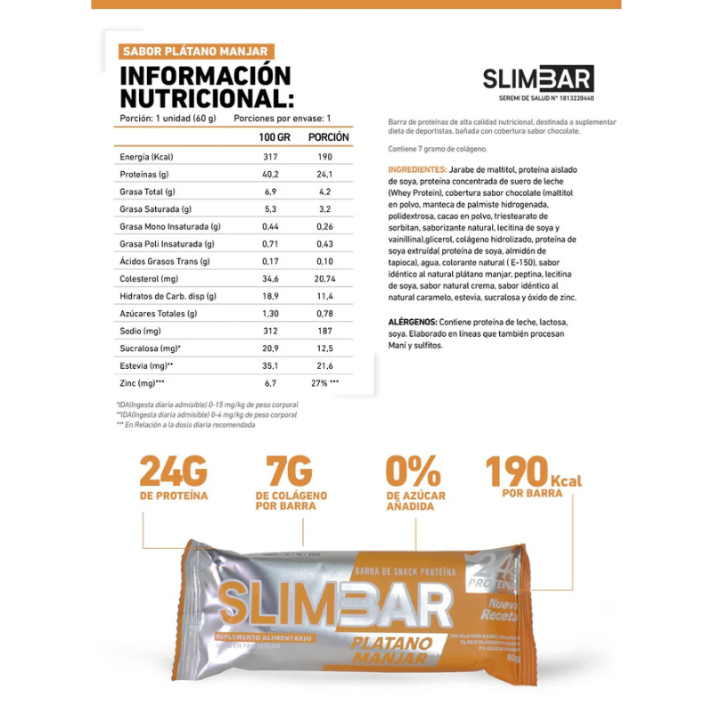 Barrita Slim Plátano Manjar