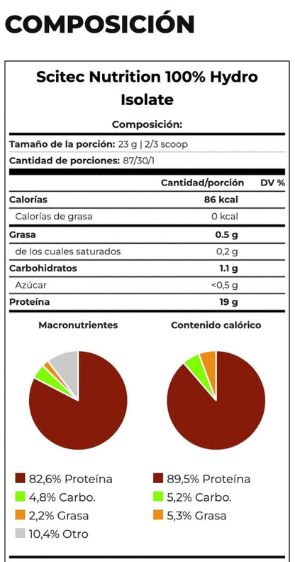 Proteína 100% Hydro Isolate Scitec 2.000 Grs / Vainilla