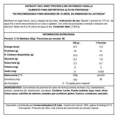 Ostrovit 100% Whey Protein French Vanilla 66 serv