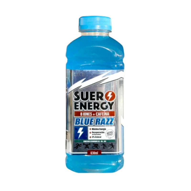 Suero Energy 8 Iones + Cfeína 630 ml Blue Razz