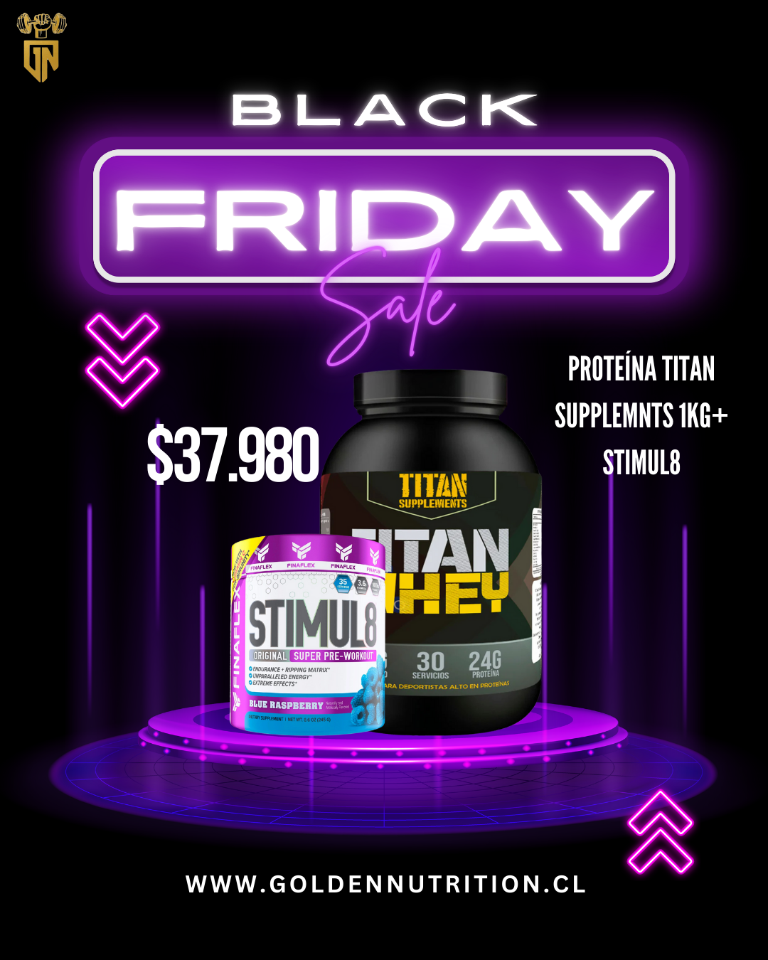 PROTEÍNA TITAN SUPPLEMENTS 1K + PREENTRENO STIMUL8