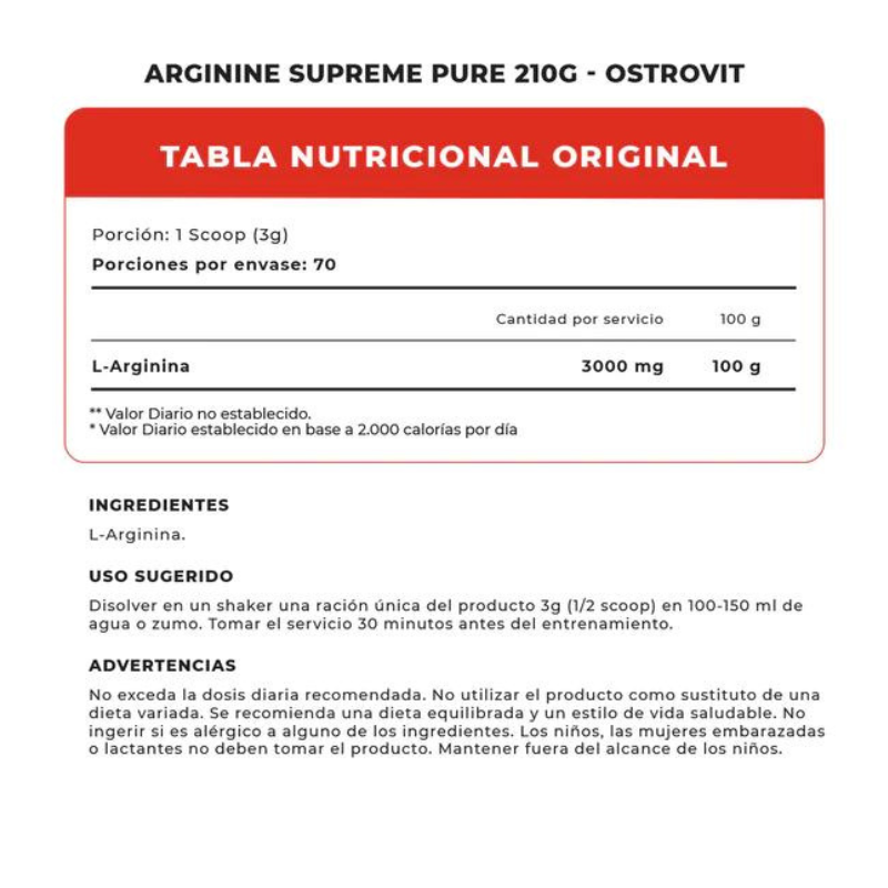 Arginine Pure 70 Servicios-Ostrovit