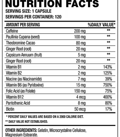 Quemador de Grasa OXY 1 Hardcore - 120 caps